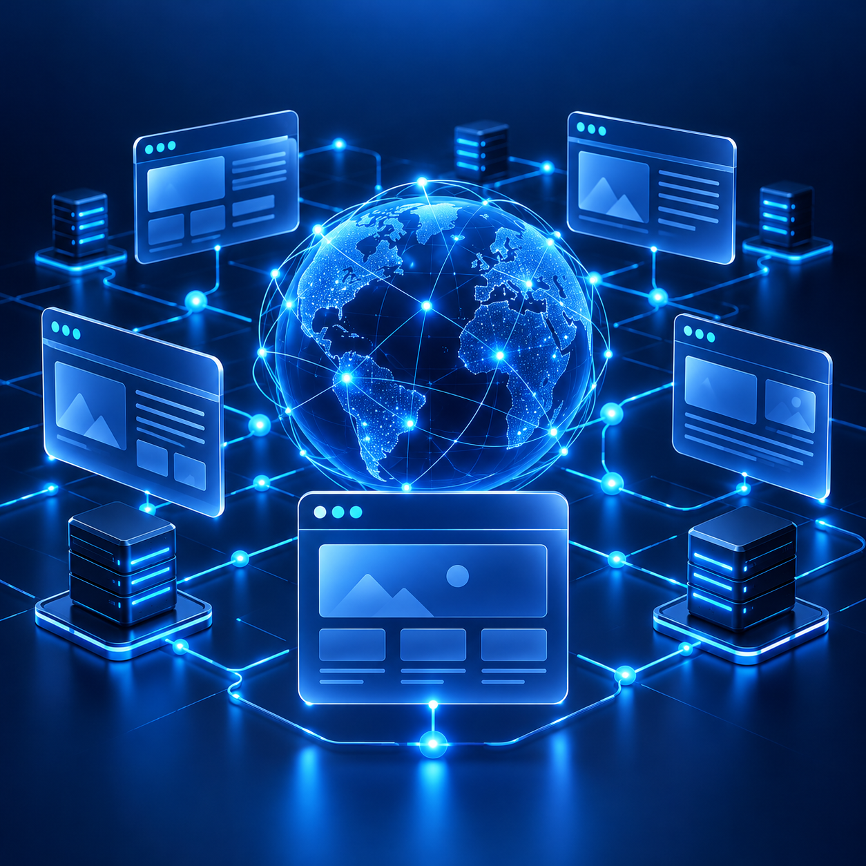 Illustration de réseaux informatiques et de développement web